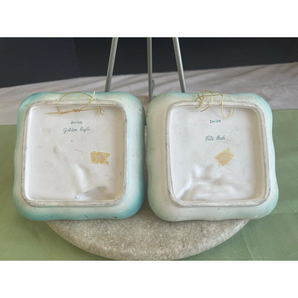 Vintage Napco 3D Eagle Wall Plates Set